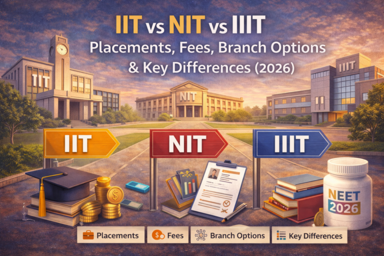 IIT vs NIT vs IIIT: Placements, Fees, Branch Options & Key Differences (2026)