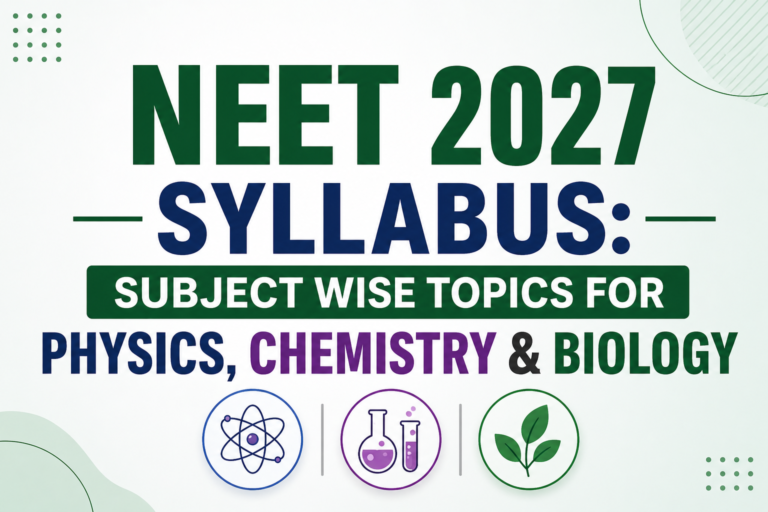 NEET 2027 Syllabus: Subject Wise Topics for Physics, Chemistry & Biology